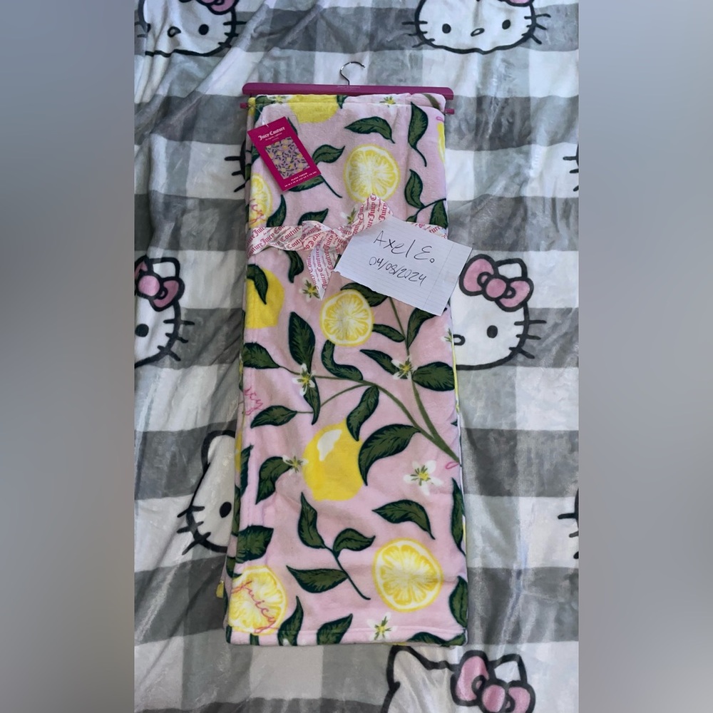 Viral HTF Juicy Couture PINK Lemon Plush Throw Blanket BNWT Y2K - Picture 2 of 4